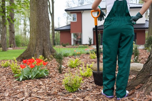 Staff receiving safety training for landscaping tasks